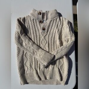 GAP Cream Cable Knit Turtleneck Sweater